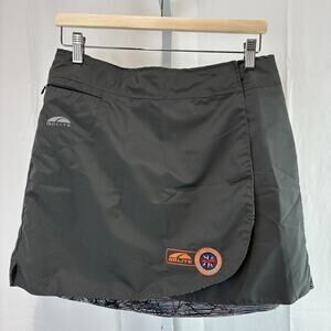 GO LITE GoLite Size M Wrap Skirt Mini Zip Pocket Quick Dry USARA Gray Print